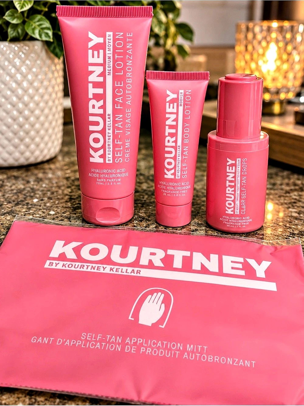 KOURTNEY Self-Tan Face Lotion, Self-Tanning Body Lotion & Body Bronzer